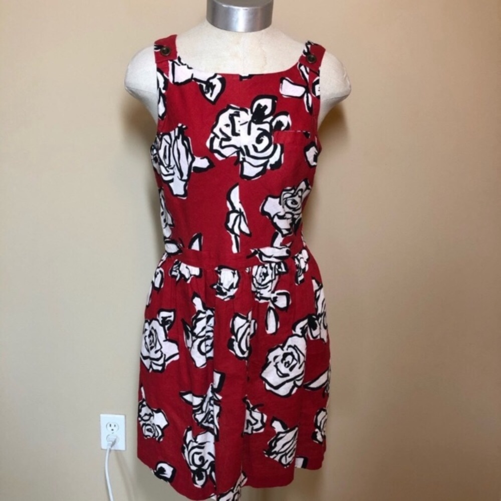 UO cooperative cotton linen blend floral dress Bold Vintage Inspired